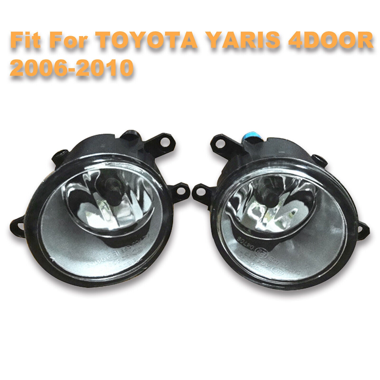 1Pair Clear Lens Front Bumper Fog Lights Lamps for Toyota Yaris 4 Door 2006-2010