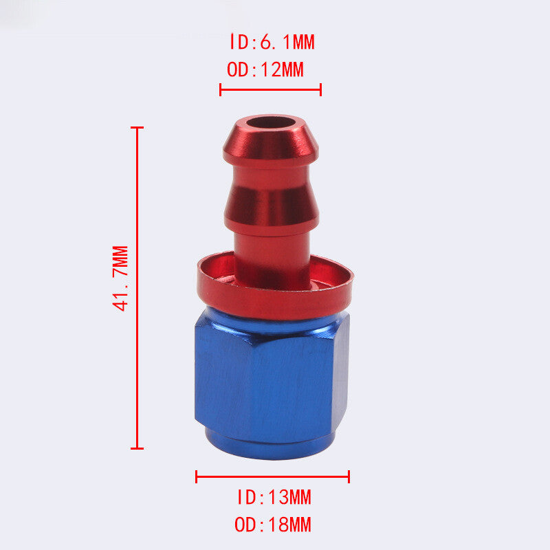 6AN AN6 Straight Push Lock Hose End Barb Fitting/Adaptor Push-On Hose Fittings