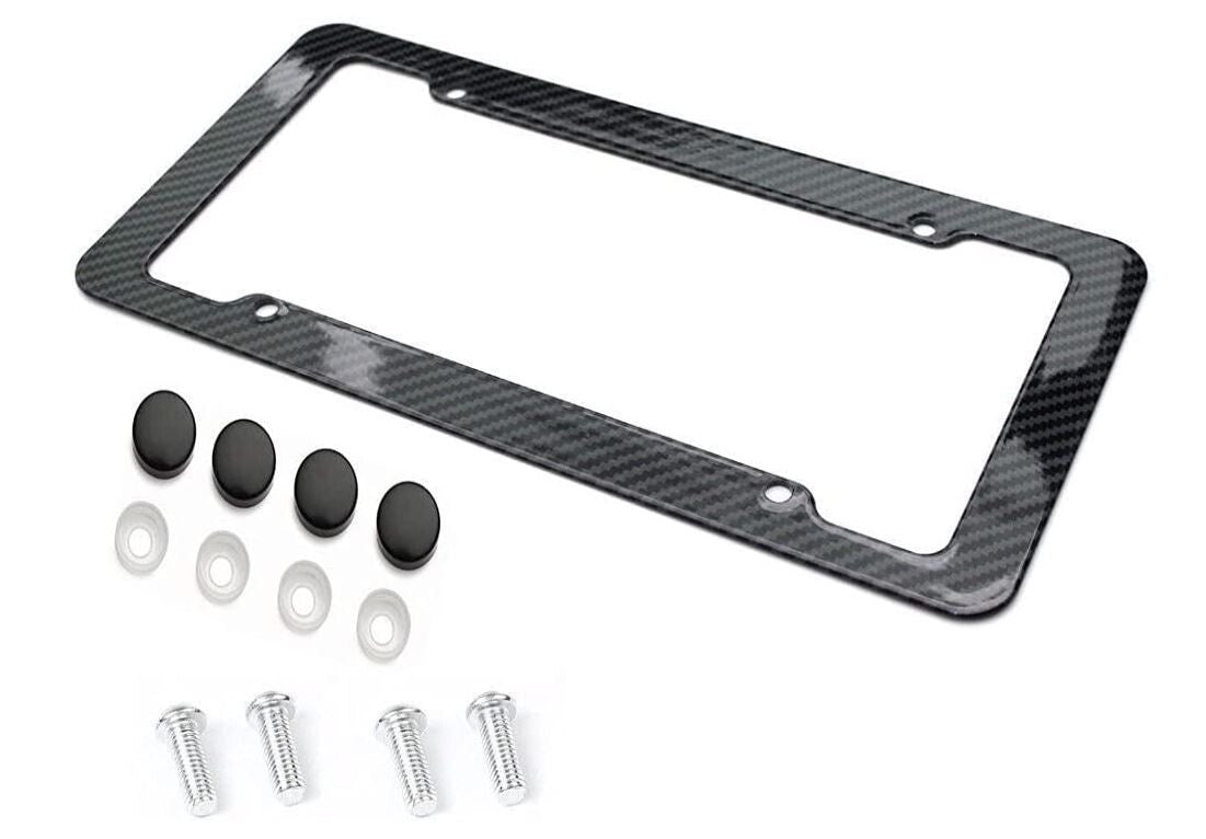 1 piece of black carbon fiber car license plate frame cover for trunk, suitable for Audi .