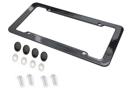 1 piece of black carbon fiber car license plate frame cover for trunk, suitable for Audi .