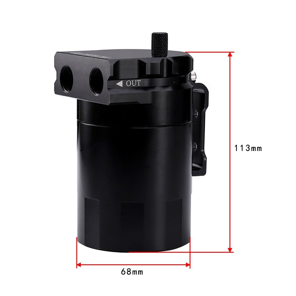 New Black Universal Aluminum Oil Tank Kit, Water Reservoir Confusion Tank Breathing Filter
