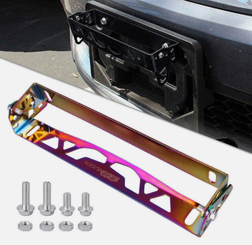 Car front hood license plate frame cover label holder suitable for Mitsubishi red