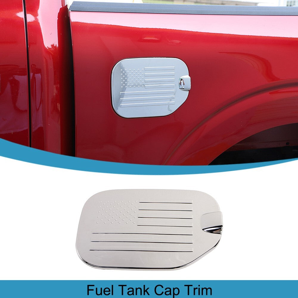 Chrome Fuel Filler Door Gas Tank Cap Cover Decor Trim Bezel for Ford F150 2021+