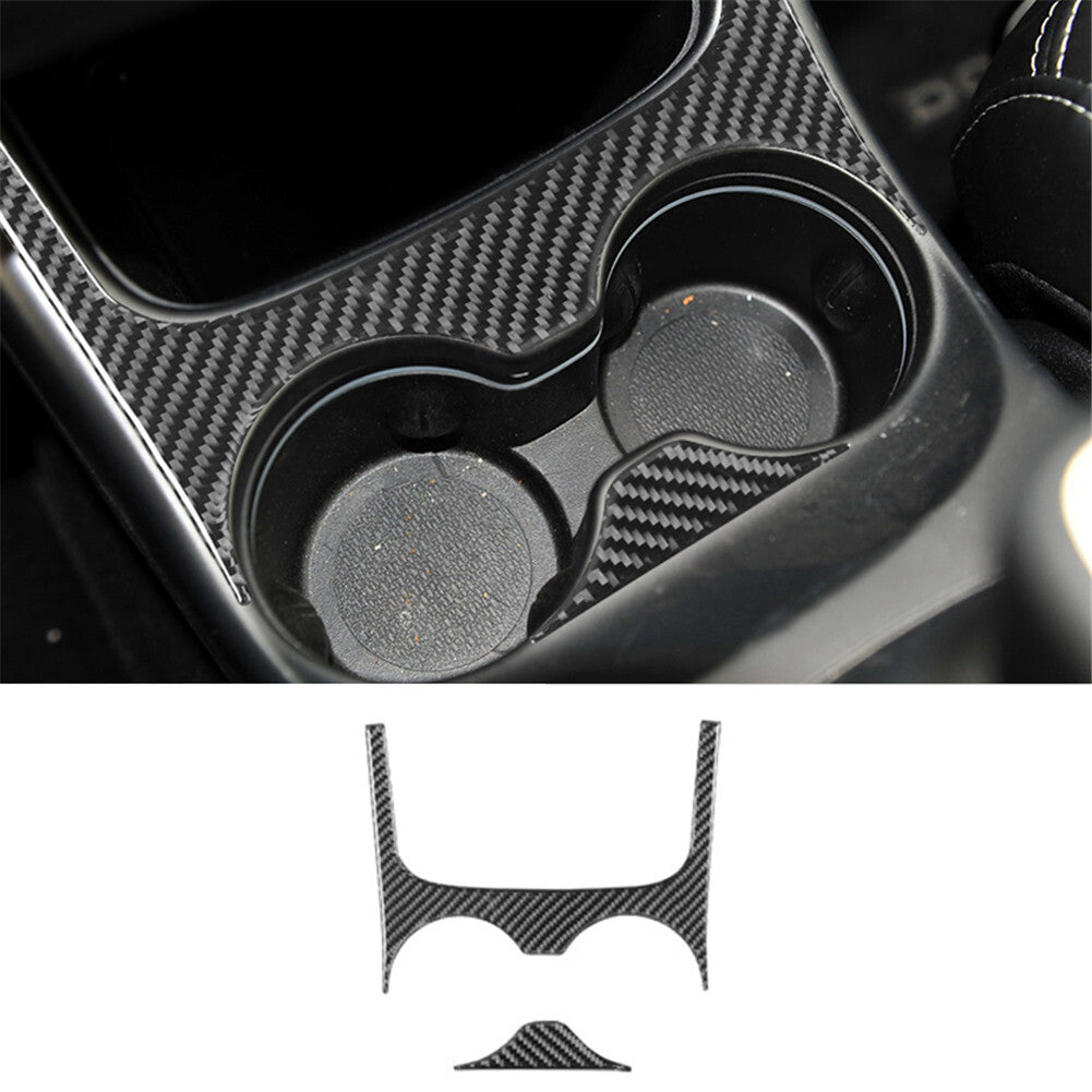 for Dodge Journey 2011-2017 Central Control Cup Holder Trim Cover Carbon Fiber