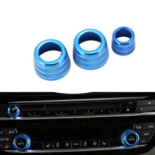 Blue Aluminum Console Air Conditioning Knob Trim For Auto for BMW 5 Series 2018-22