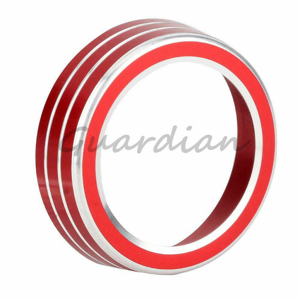 Red Air Conditioner Knob Trim Cover Ring Decoration for Honda for Civic 10th 16-20