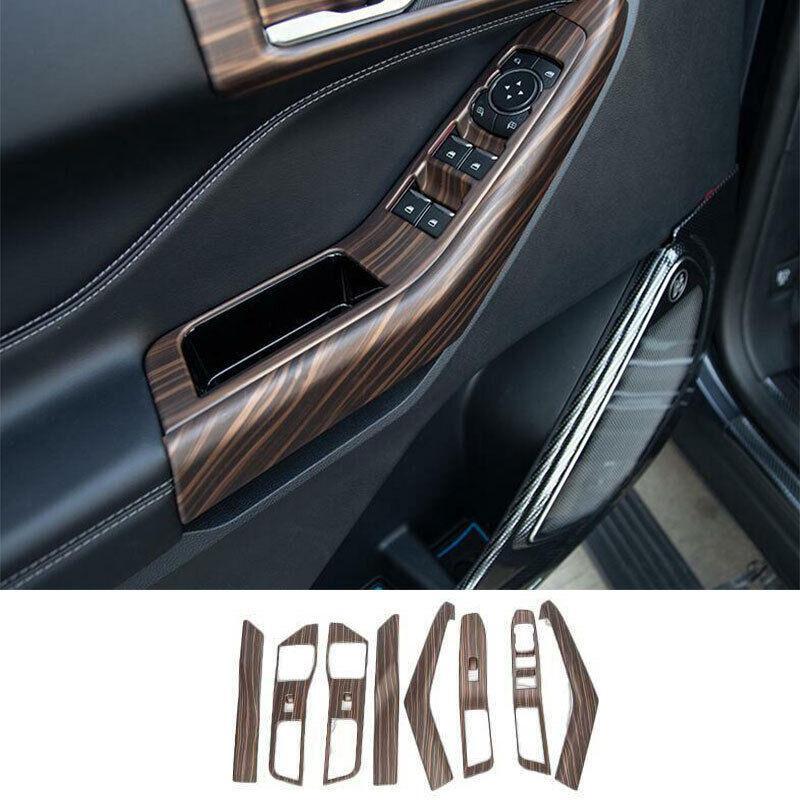 Window Lift Panel Armrest Cover Trim for Ford Explorer 2020-2022 Matt Wood Grain