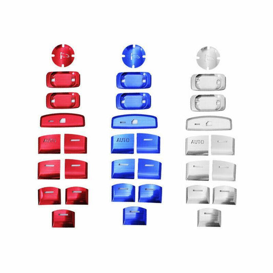 for Honda Car CRV 17-19 Aluminum 11PCS Window Switch Control Button Cover Trim