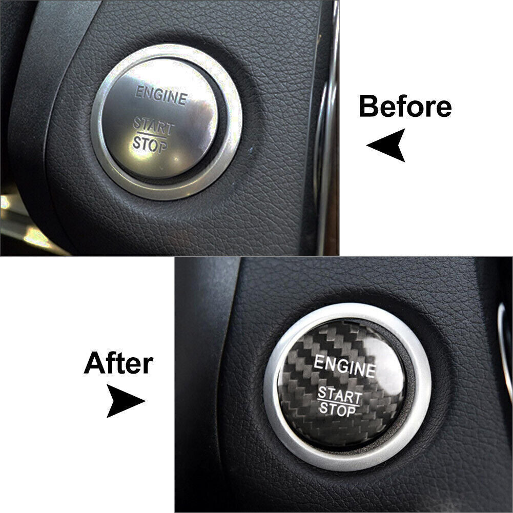 for Mercedes A B C E GLE GLC CLA Carbon Fiber Engine Start Stop Button Cover