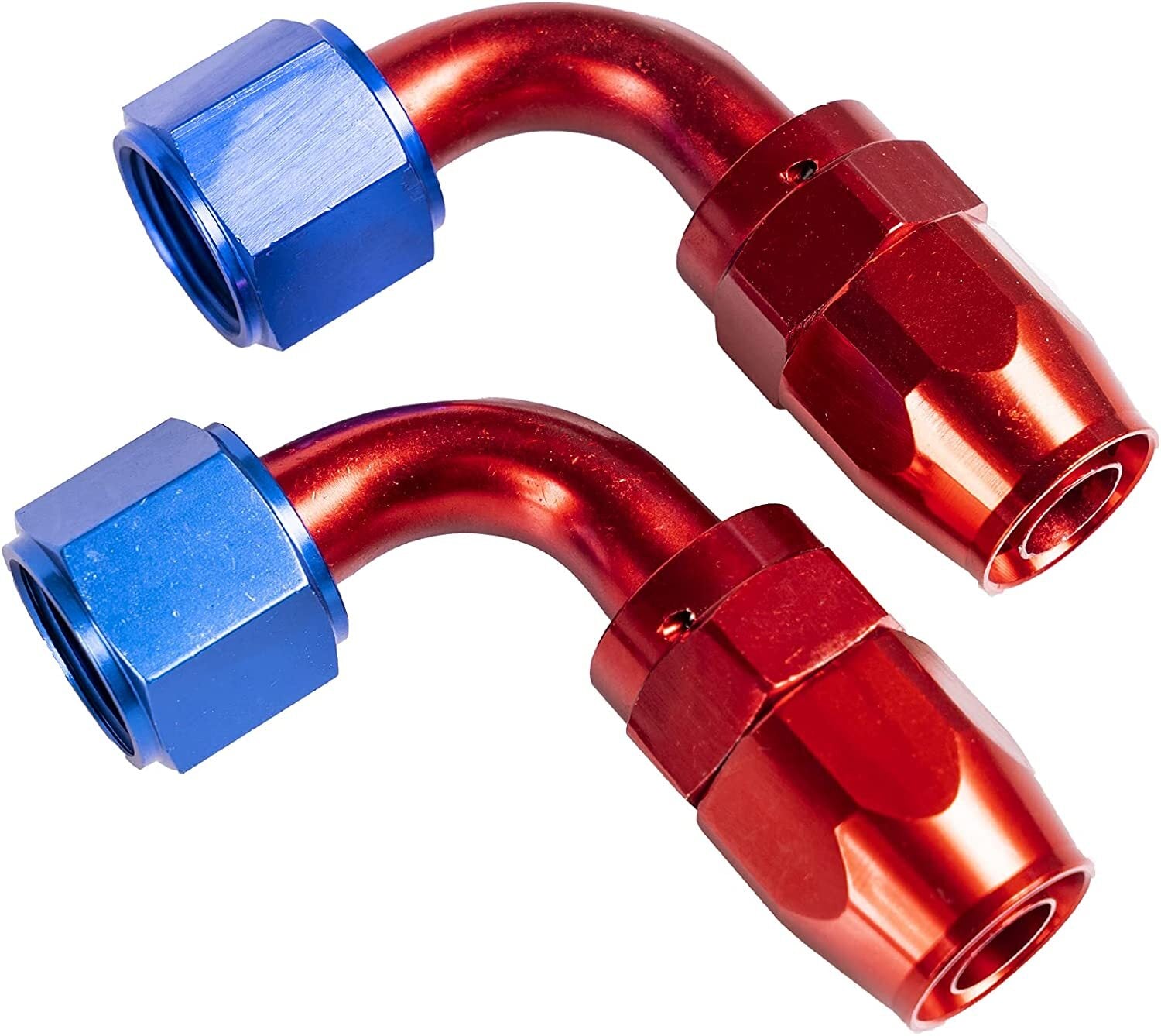 10AN 90-degree rotating hose end connector (2 pieces) braided fuel line end adapter