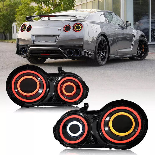 LHRH Black LED Tail Lights Lamps Upgrade Brake Fit 2008-2022 for Nissan GTR R35