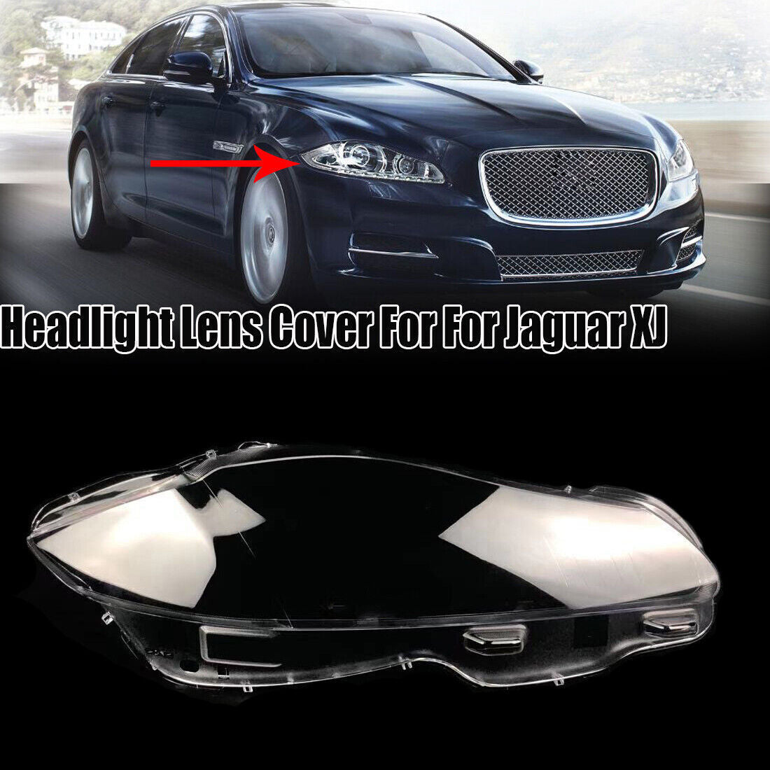 Right Front Headlight Lens Cover LampShade for Jaguar XJ 2010-2019 Clear