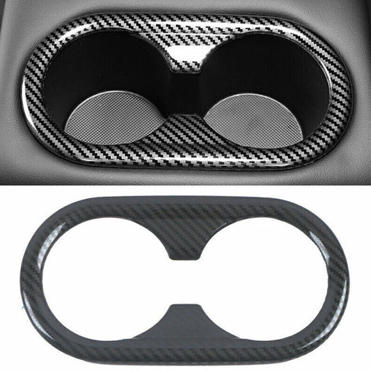 for Kia K5 21-2024 Carbon Fiber Look Inner Rear Water Cup Panel Frame Cover Trim