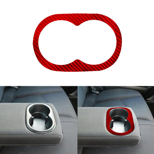 Red Carbon Fiber Rear Armrest Cup Holder Cover Trim for Chrysler 200 2011-2014