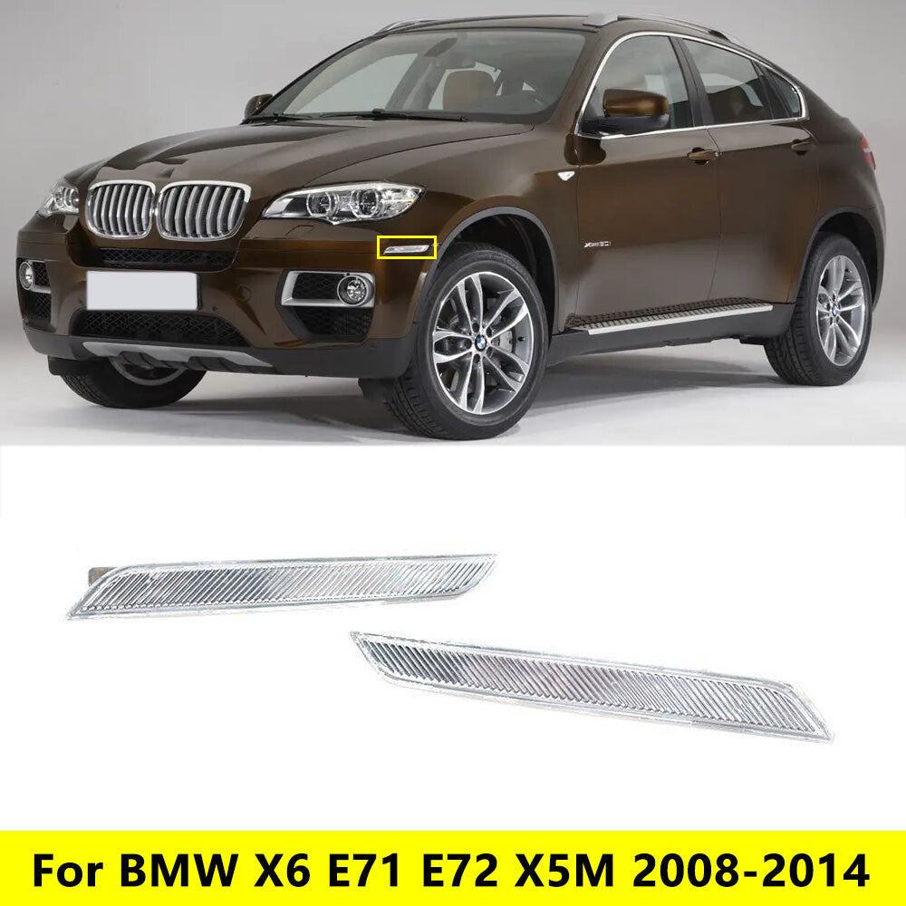 for BMW X6 E71 E72 X5M 2008-2014 Pair Front Bumper Side Marker Reflector Lights