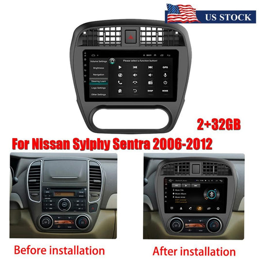 9 Android 10 Car Stereo Head Unit Navi GPS 2+32G for Nissan Sylphy Sentra 06-12