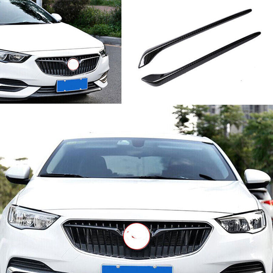 for Buick Regal 2017-2020 Front Grille Grill Strip Cover Trims ABS Carbon Fiber