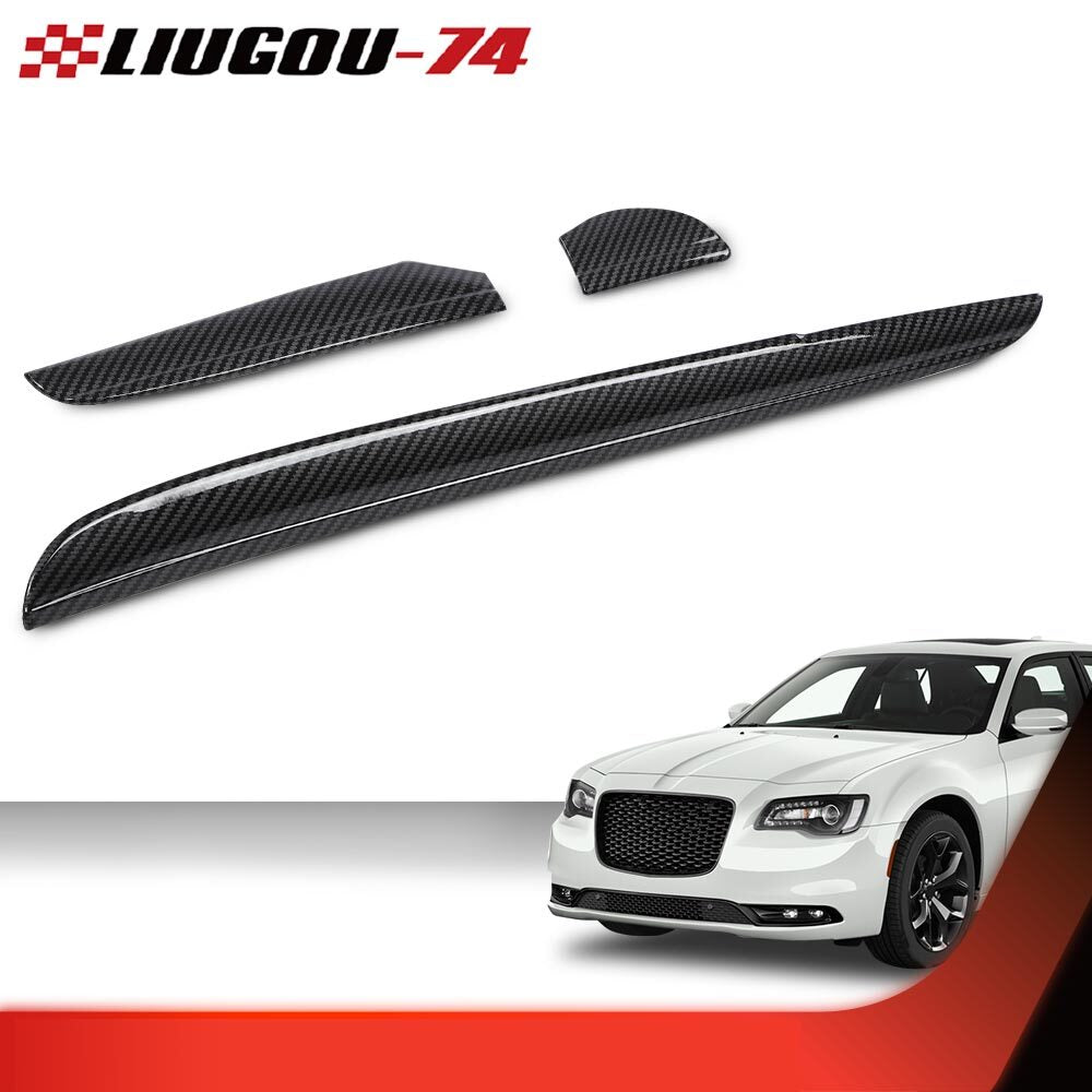Central control dashboard cover trim bezel fits 11+ for Chrysler 300 Carbon Fiber Style