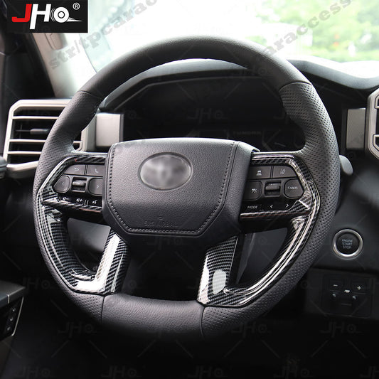 Carbon Fiber Car Steering Wheel Trim Cover Frame Fit for Toyota Tundra 2022 2023
