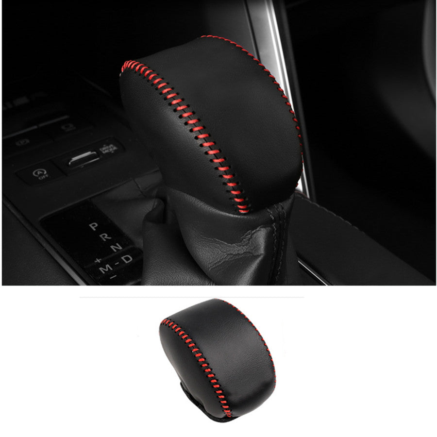 PU Leather Hand-stitched Gear Shift Knob Cover Trim for Toyota Venza 2021-2023