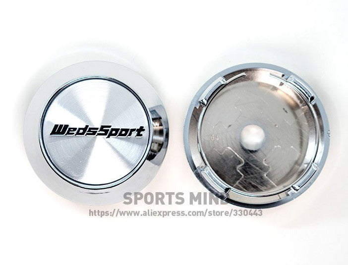 4x64mm Weds Sport Chrome Bezel Cap Decal Badge Wheel Center Cap Hub Cap TE37