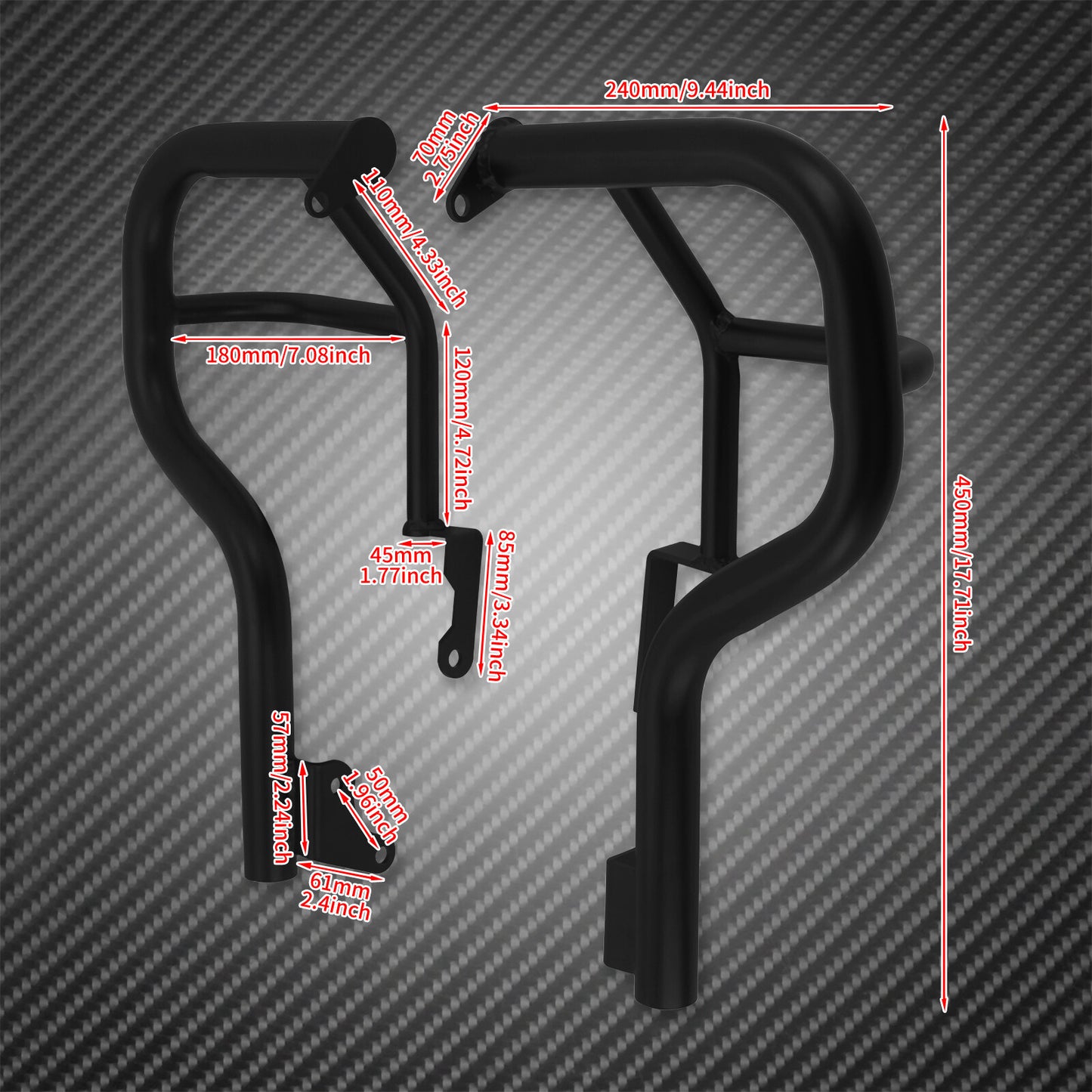 Black Front Engine Guard Crash Bar Fit for Kawasaki Vulcan S 650 VN650 2015-2023
