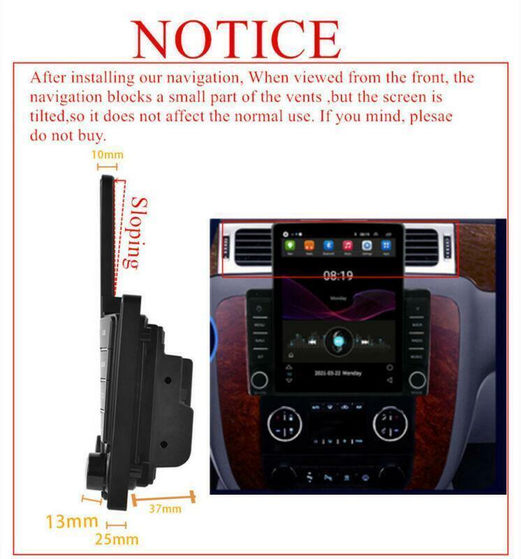 GPS Player 9.5 Android 10.1 Stereo Radio for Chevy for GMC for Sierra for Yukon 2007-2013