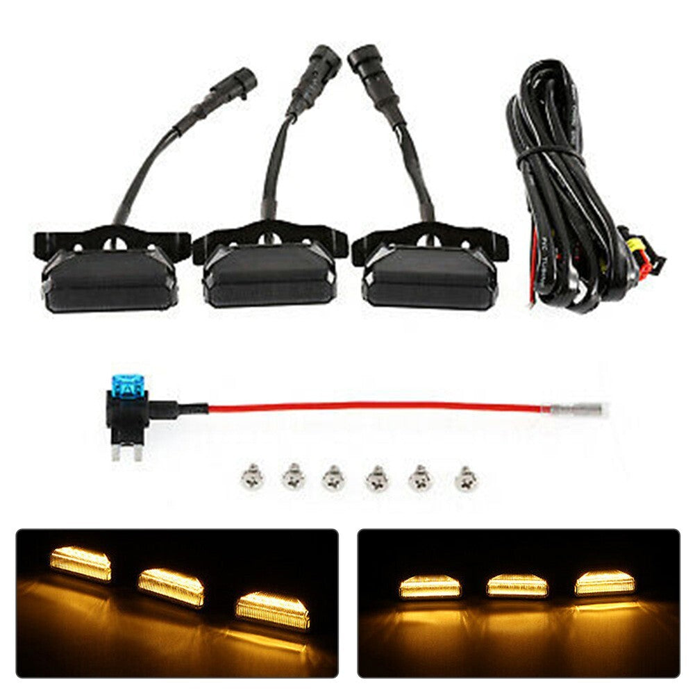 for Toyota TUNDRA-TRD Offroad 2020-2021 LED Grille Light Amber Lamp Kit 3Pcs