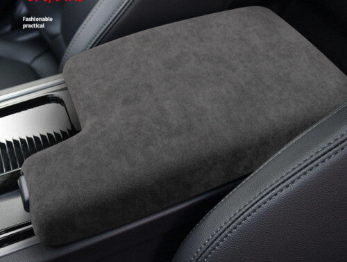 Grey Alcantara Armrest Box Cover Trim Center Console for Jaguar XF 2016-2023 1PC