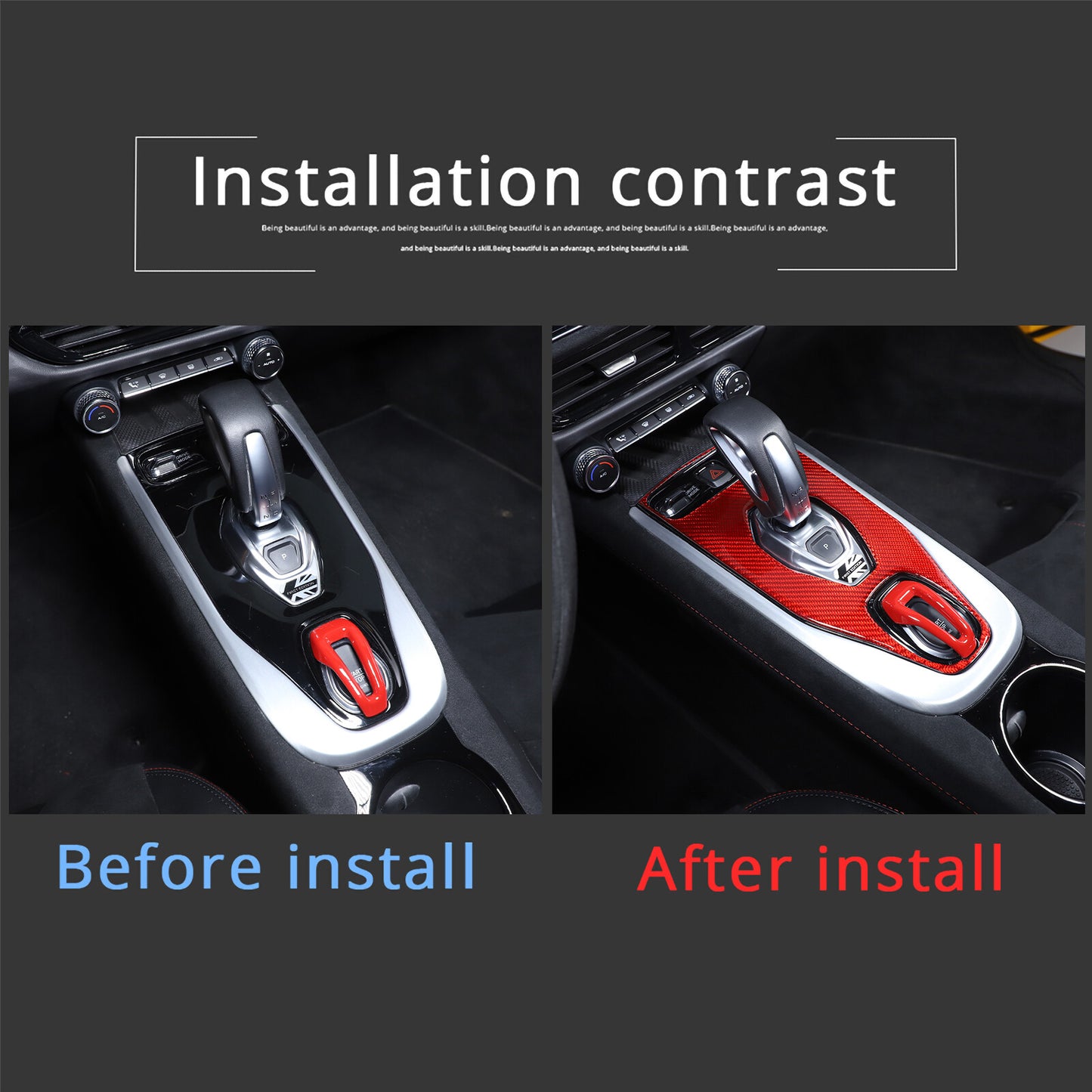 Red carbon fiber center gear derailleur panel cover sticker for Lotus EMIRA 2022-23
