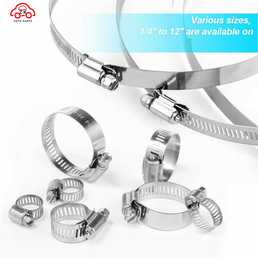 2-inch stainless steel adjustable range worm gear hose clamp for fuel line clamps