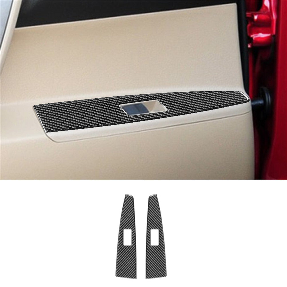 2Pcs Rear Window Lift Button Panel Trim Cover for Toyota Highlander 2008-2013