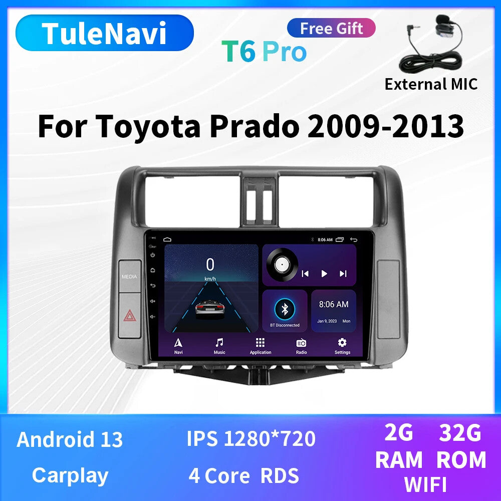 for Toyota for Land Cruiser Prado 150 2009-2013 Car Radio Video Player 32GB Carplay