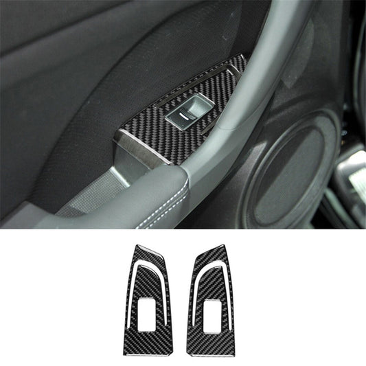 2X Carbon Fiber Interior Rear Window Control Cover Trim for Acura TSX 2009-2014