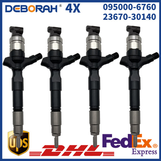 4X Fuel Injector 095000-6760 23670-30140 2367030140 for Toyota Hilux LandCruiser
