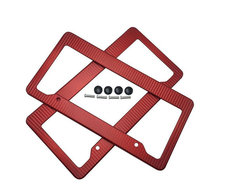 Car license plate frame cover cap trunk red carbon suitable for Saab for Smart