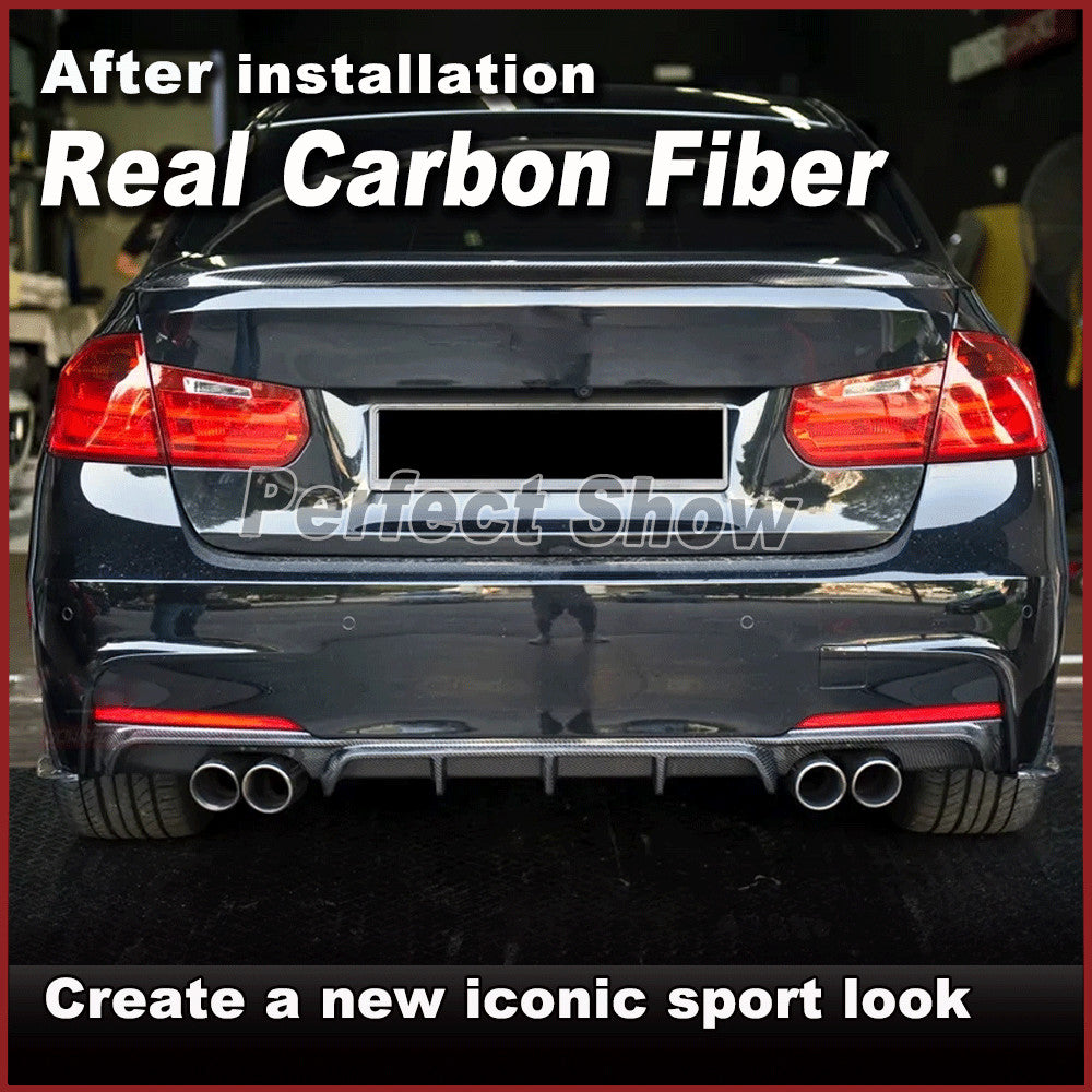 for BMW F30 M Sport 2012-18 REAL Carbon Rear Bumper Side Corner Aprons Extension