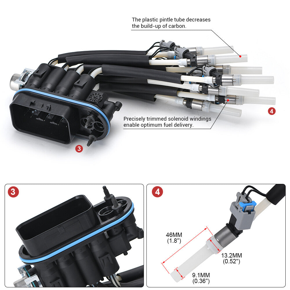 The all-new, Spider Vortec fuel injectors are suitable for Chevrolet pickup trucks with V8 engines (5.0L and 5.7L).
