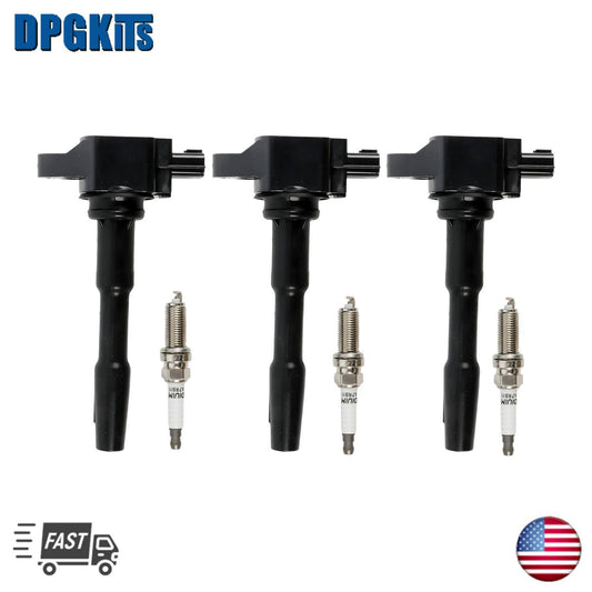 3 Ignition Coils+ 3 Iridium Spark Plugs for Smart Fortwo 2016-2017 UF808+91121