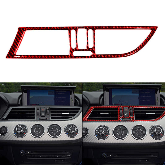 Red Carbon Fiber Center Console Air Vent Outlet Trim for BMW Z4 E89 2009-2016