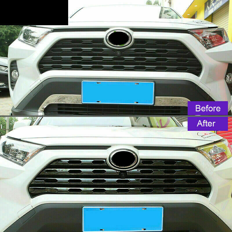 for Toyota RAV4 2019-2023 Black Front Bumper Upper Center Mesh Grille Grill Trim