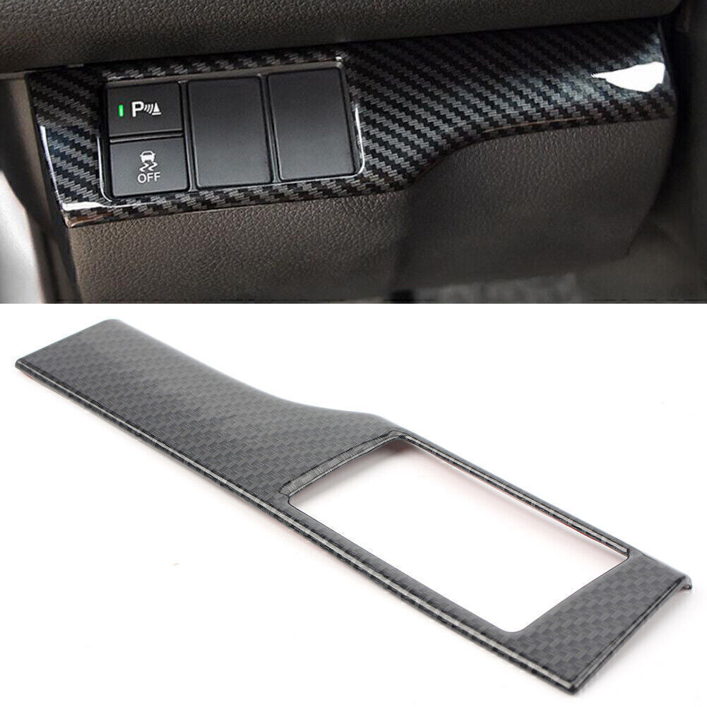 Control Switch Panel Cover Trim Carbon Fiber Fit for Honda for Civic 2016-2017