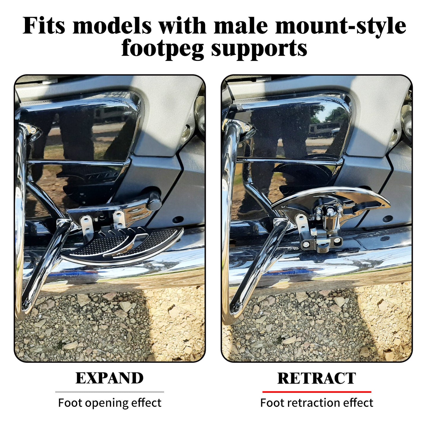 Rear Passenger Foot Pegs Floorboard Fit for Harley Touring FLHT FLTR Sportster