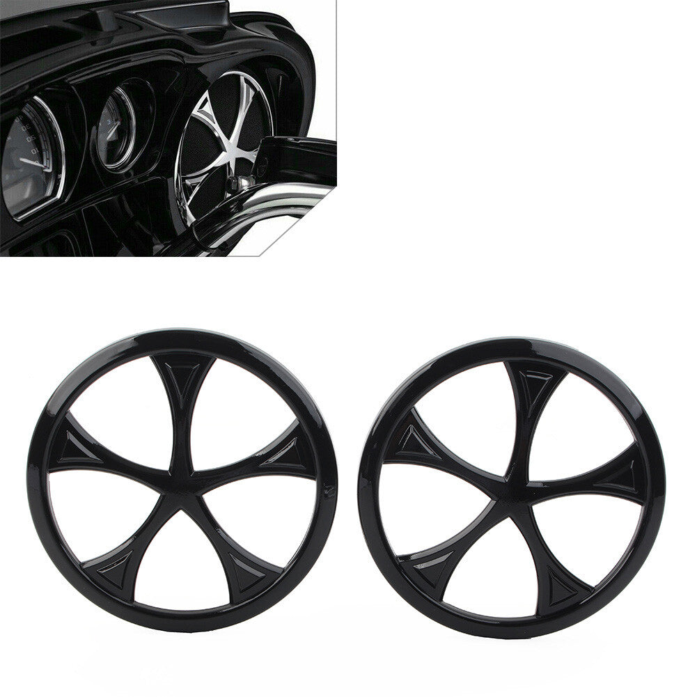Black Speaker Trim Grill Cover for Harley Electra Glides,Street Glides 2014-22