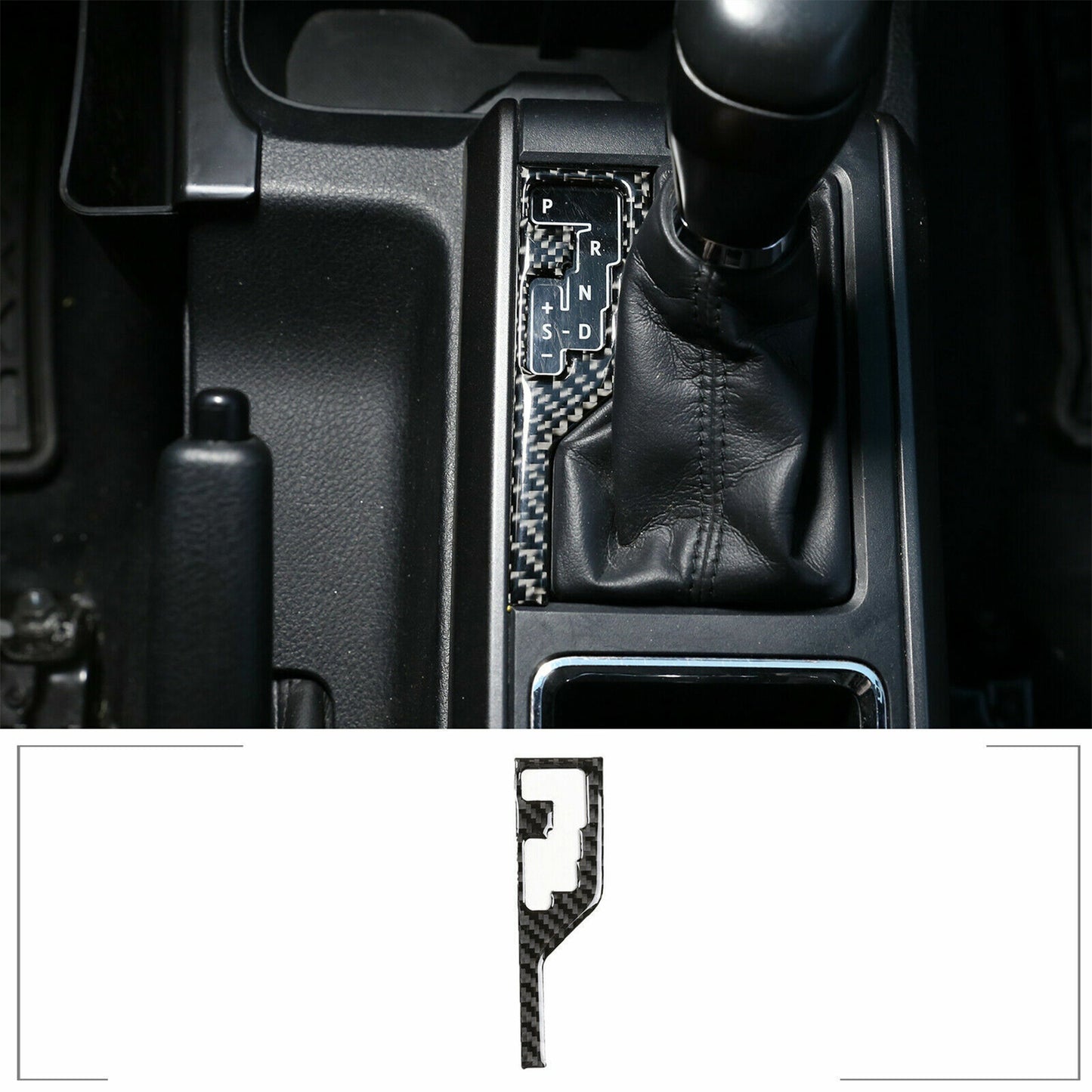 Carbon fiber Gear Shift Box Knob Panel Cover Trim for Toyota Tacoma 2016-2020
