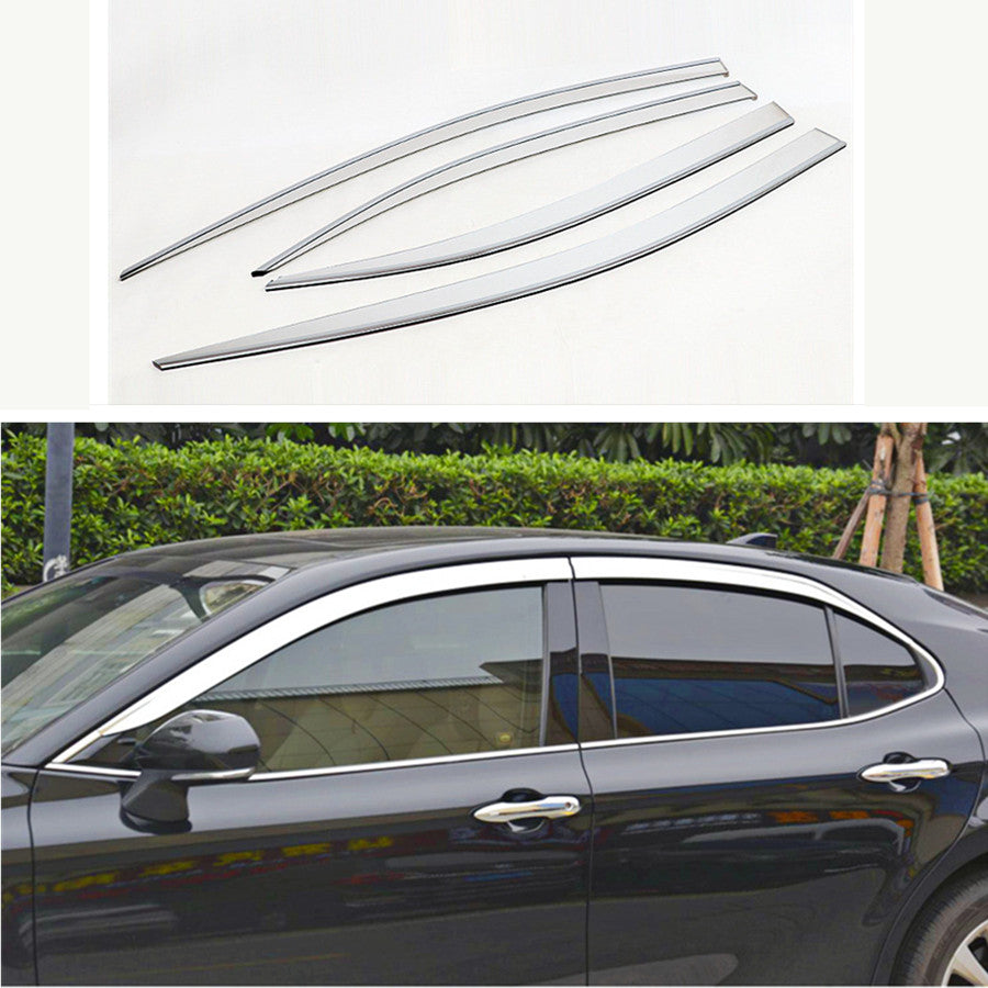 4P Chrome Window Visor Vent Shades Sun Rain Guard for Toyota for Camry 2018-2023 4DR