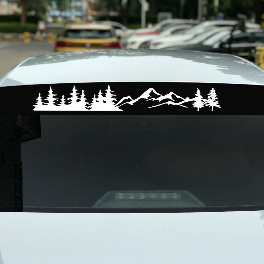 Car Sunshade Sticker Windshield Front Window Tree Mountain Graphics Decal Decor