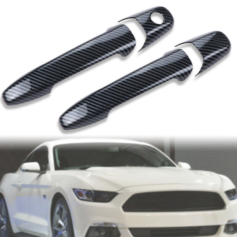 for Ford for Mustang 2004-2014 Accessories Carbon Fiber Door Handle Decor Cover Trim