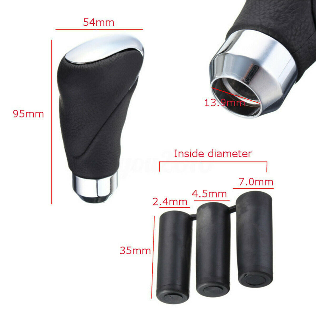 Leather Car Shift Button Shift Button Lever Cover Fit for Manual/Automatic