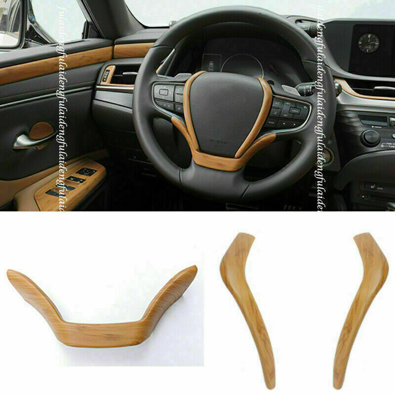 2019-2022 for Lexus ES350/300H Wood Grain ABS Steering Wheel Trim Strips Cover3